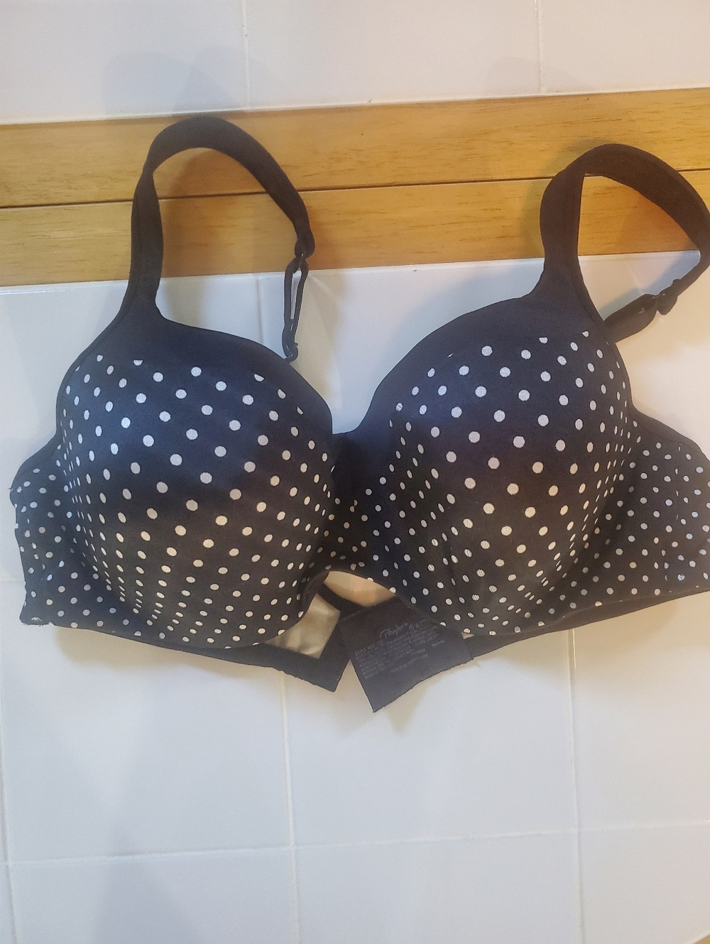 Playtex Black & White Polka Dot Bra Sz 40B